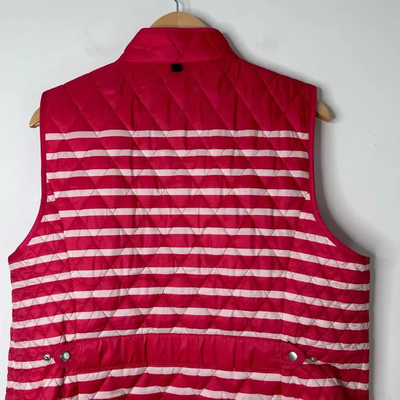 NWT Talbots Red Striped Quilted Puffer Vest Women’s XLP Sleeveless Fisherman - Picture 8 of 9